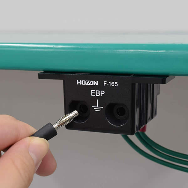 Hozan F-166 Earth Terminal Block - Ground Wire Aggregator For Up To 8 Wires, Static Protection, EPA/ESD Safe (42x20x88mm)
