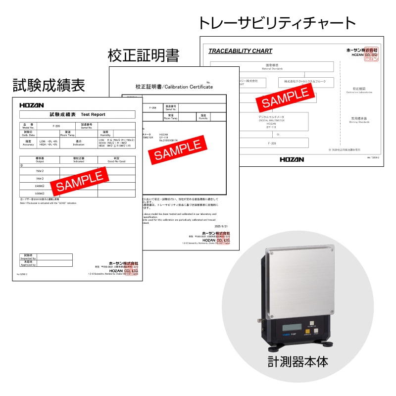 校正料（校正証明書・成績表・チャート付）