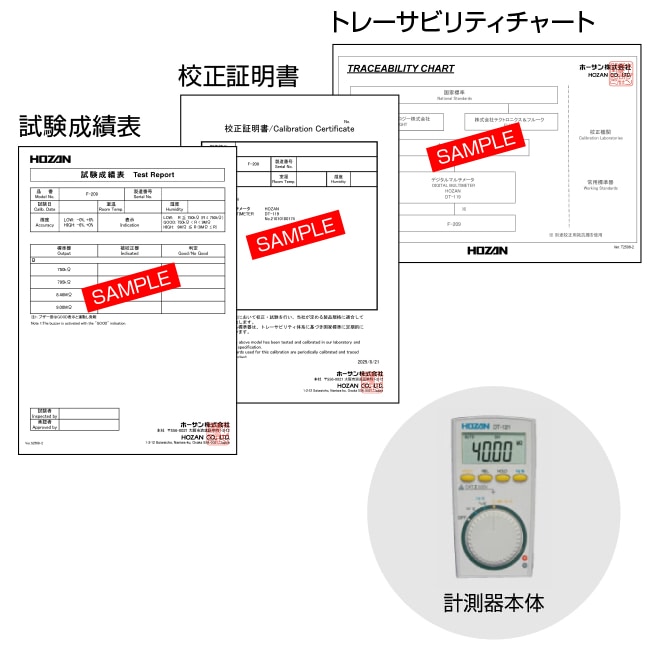 校正料（校正証明書・成績表・チャート付）
