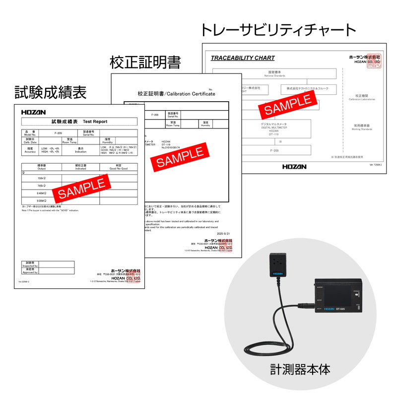 校正料(校正証明書・成績表・チャート付)