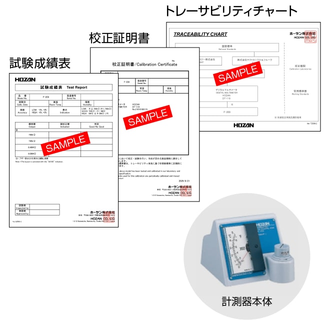 校正料（校正証明書・成績表・チャート付）